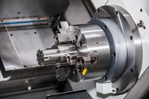 close up of compact cnc lathe
