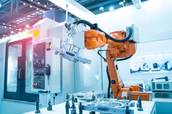 cnc machine tending automated robotic arm