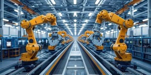 machine tending robots in a lights out factory