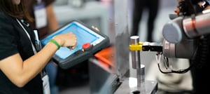 operator monitoring machine tending robot metrics